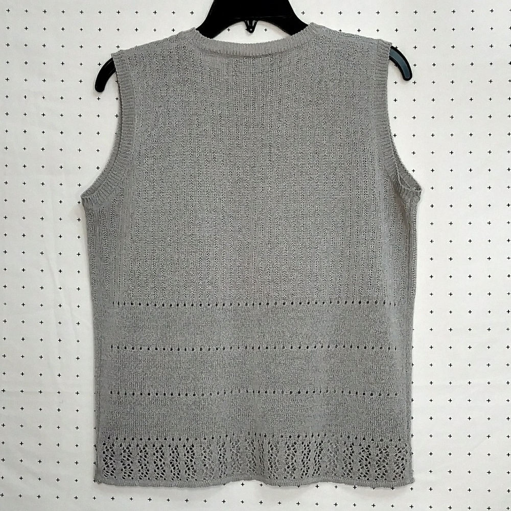 Bicé gray sleeveless sweater top sz M - Picture 3 of 6